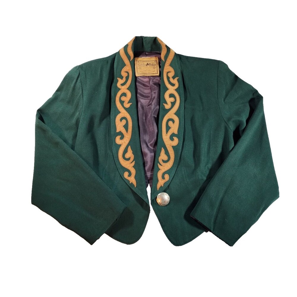 Saddle Ridge Vintage Collection Rider Jacket Women's M L Green Ranch Cowgirl TX